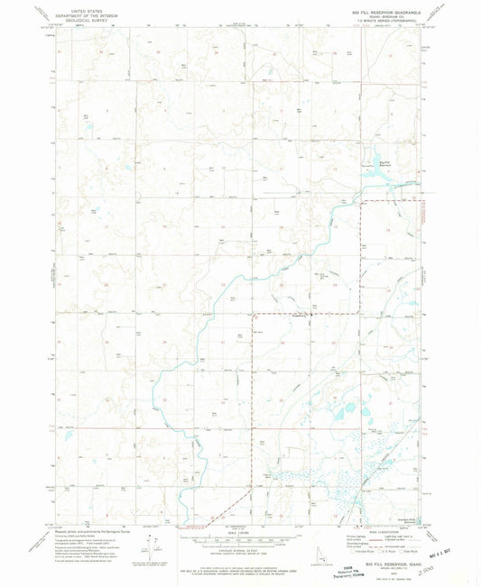 1973 Big Fill Reservoir, ID - Idaho - USGS Topographic Map