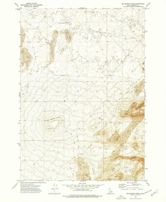 1972 Big Grassy Ridge, ID - Idaho - USGS Topographic Map v2