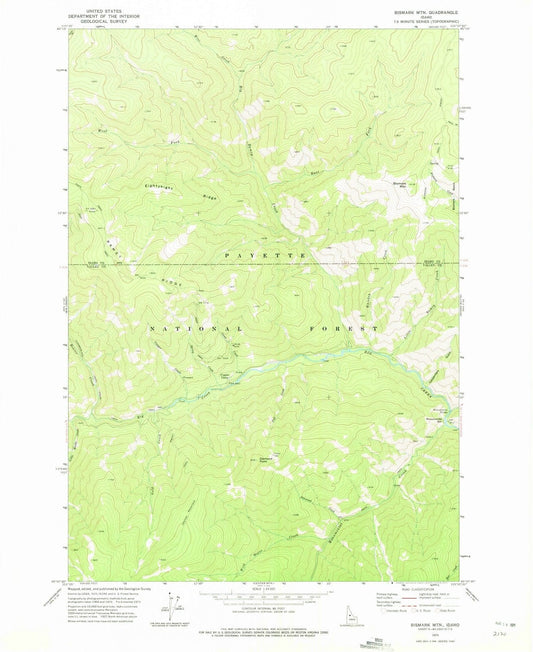 1973 Bismark MTN, ID - Idaho - USGS Topographic Map
