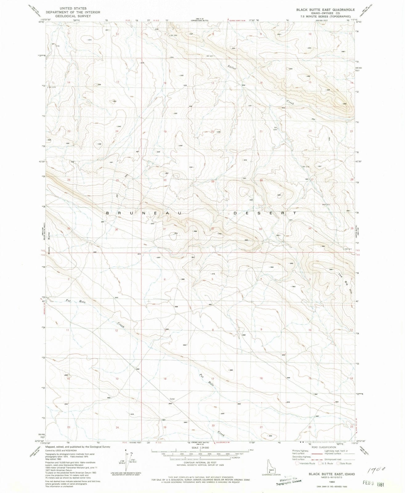 1980 Black Butte East, ID - Idaho - USGS Topographic Map