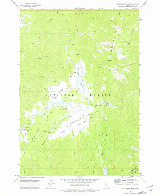 1972 Blue Bunch MTN, ID - Idaho - USGS Topographic Map