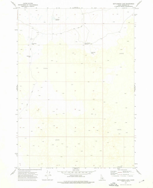 1972 Bottleneck Lake, ID - Idaho - USGS Topographic Map