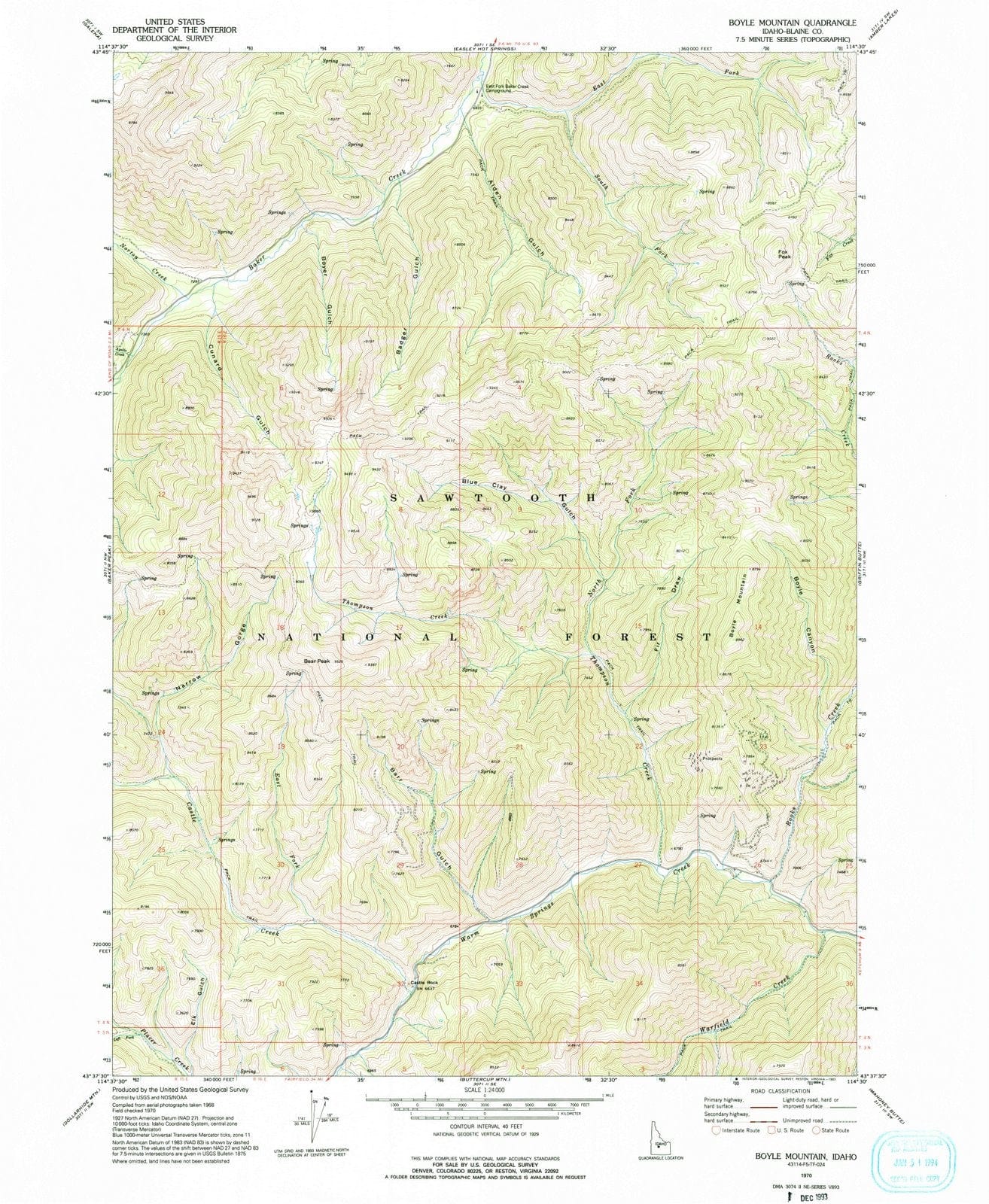 1970 Boyle Mountain, ID - Idaho - USGS Topographic Map