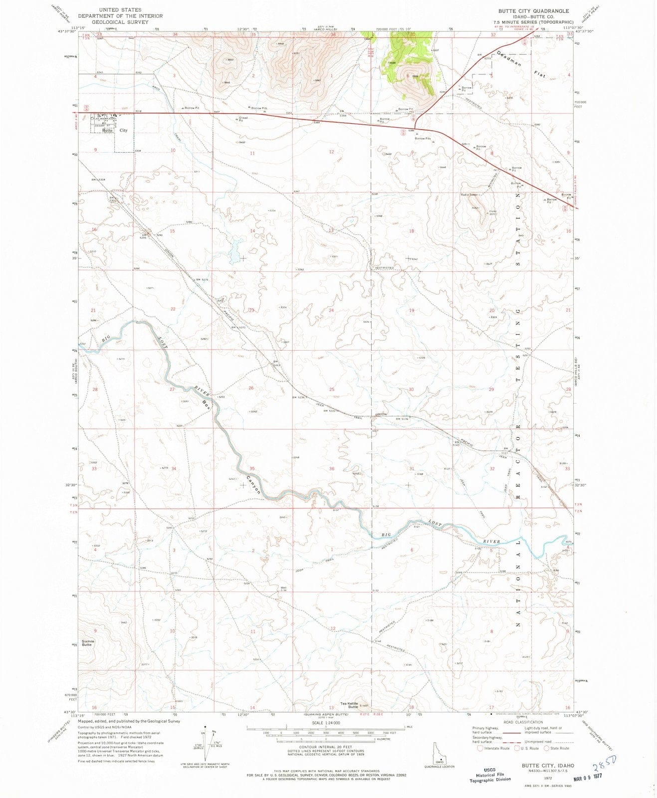 1972 Butte City, ID - Idaho - USGS Topographic Map