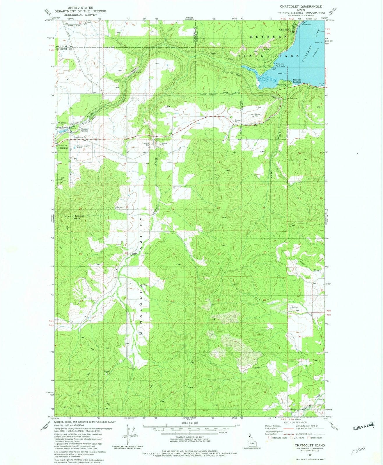 1981 Chatcolet, ID - Idaho - USGS Topographic Map