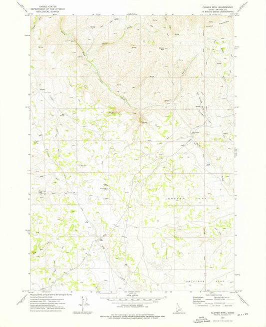 1972 Clover MTN, ID - Idaho - USGS Topographic Map