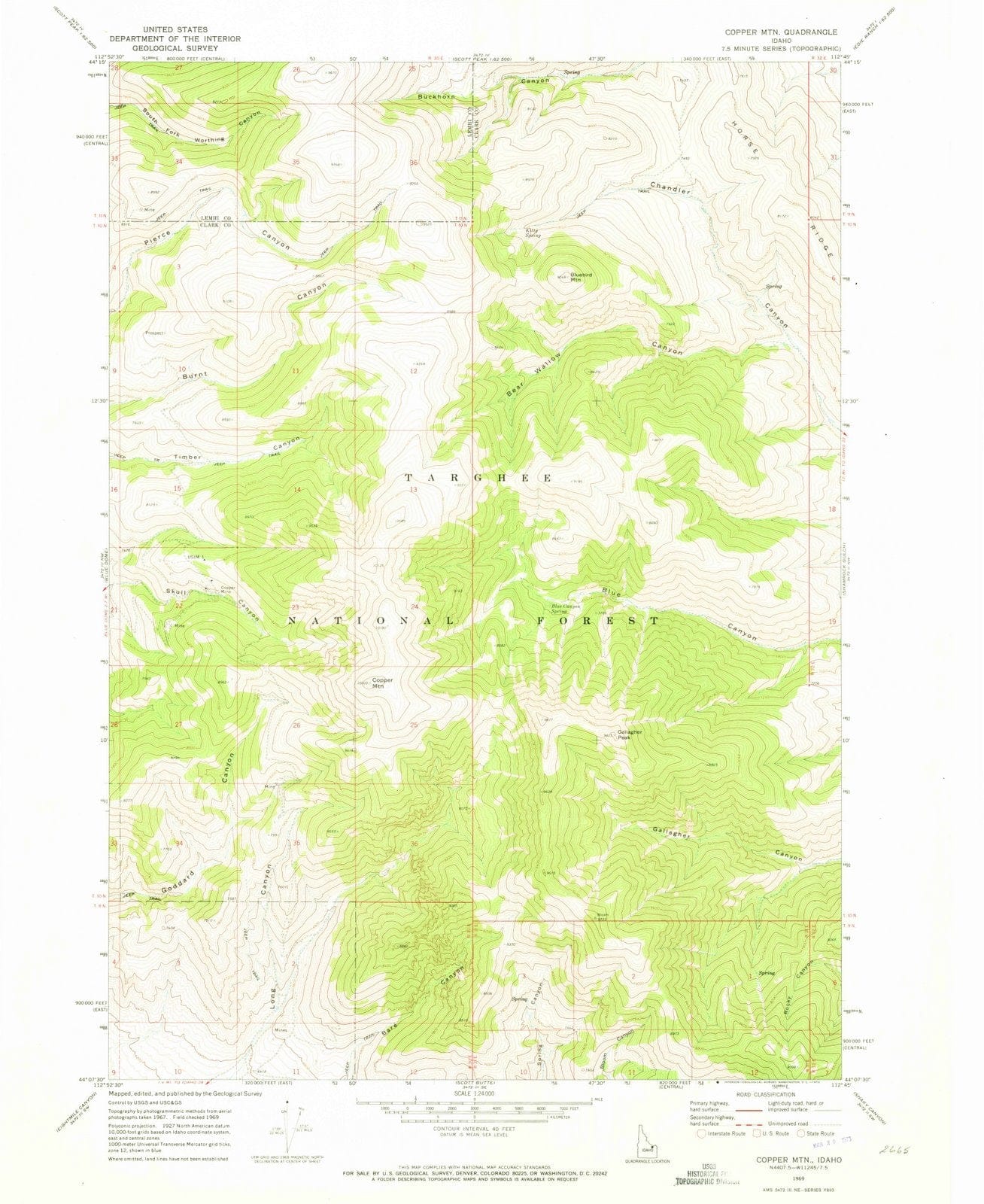 1969 Copper MTN, ID - Idaho - USGS Topographic Map