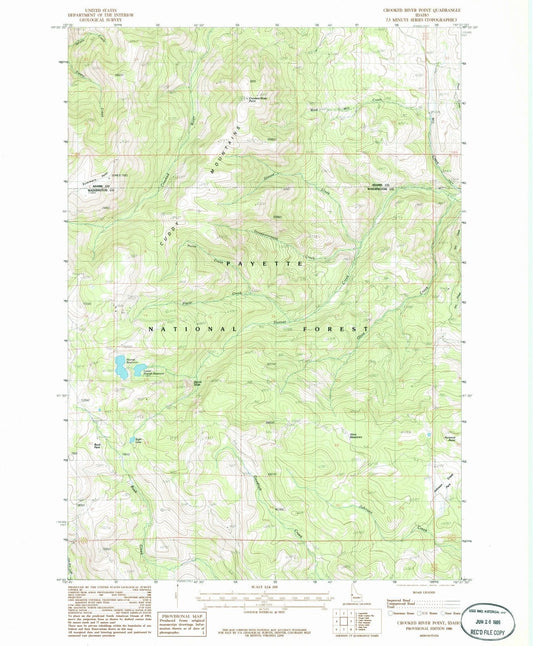 1986 Crooked River Point, ID - Idaho - USGS Topographic Map