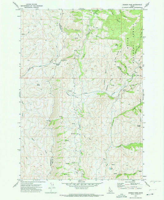 1970 Dodson Pass, ID - Idaho - USGS Topographic Map