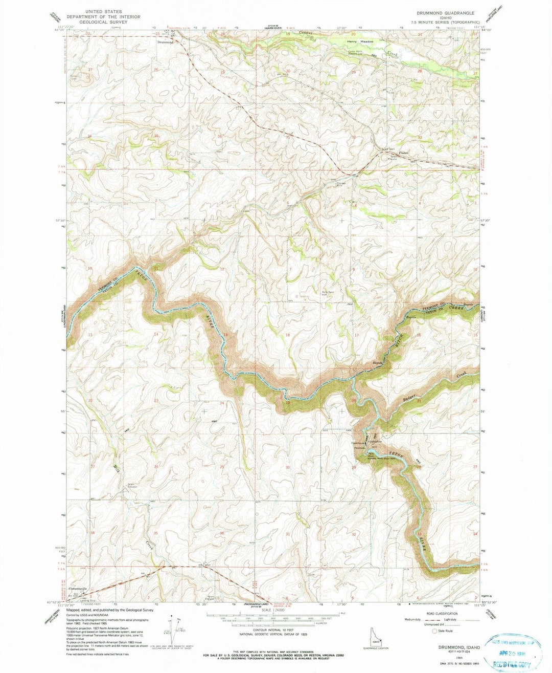 1965 Drummond, ID - Idaho - USGS Topographic Map
