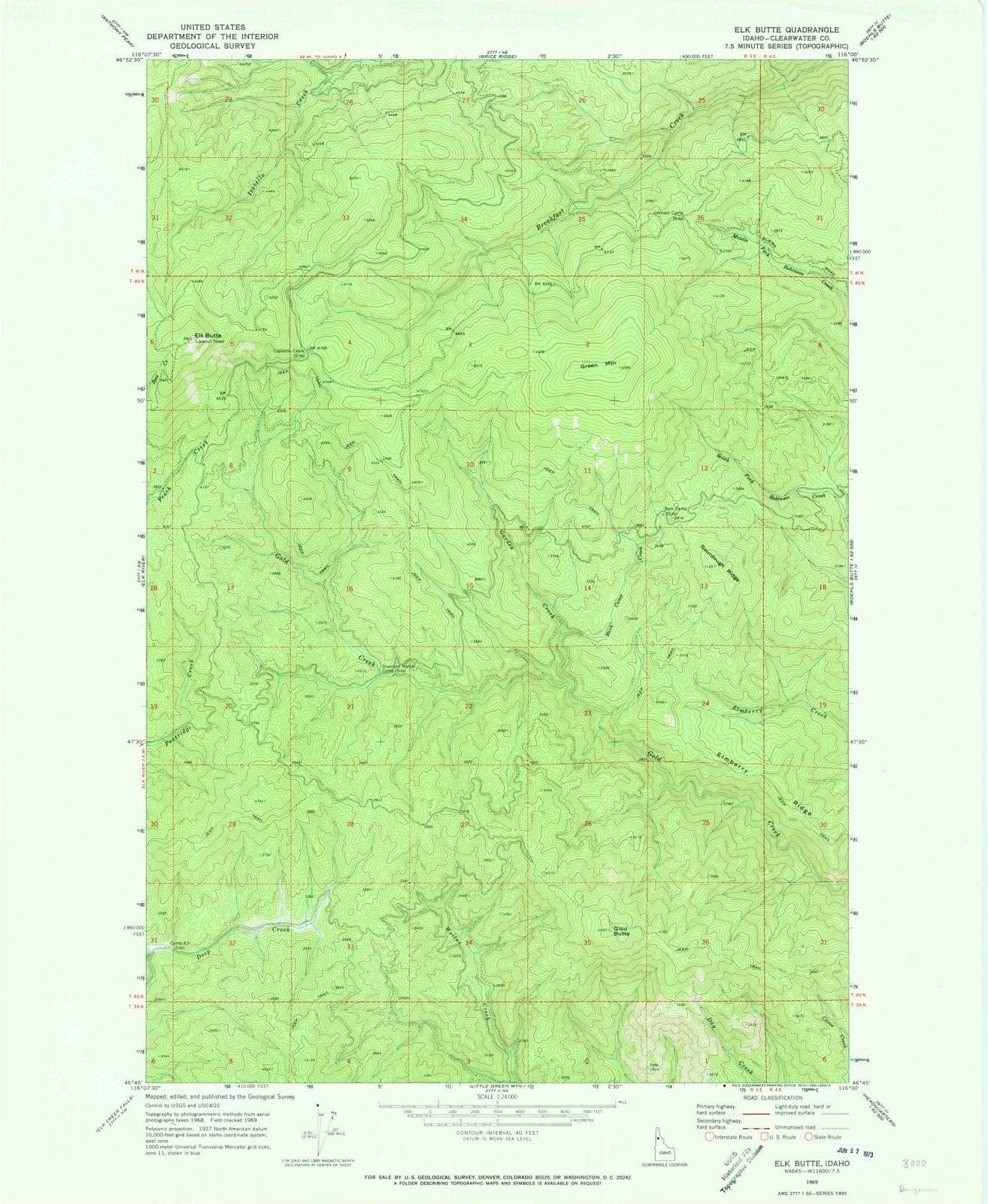 1969 Elk Butte, ID - Idaho - USGS Topographic Map