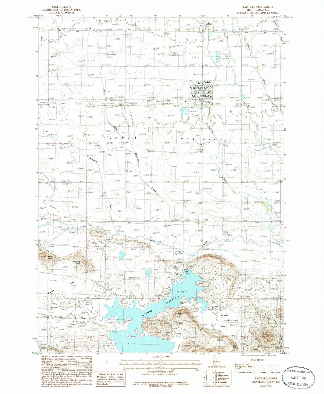 1986 Fairfield, ID - Idaho - USGS Topographic Map