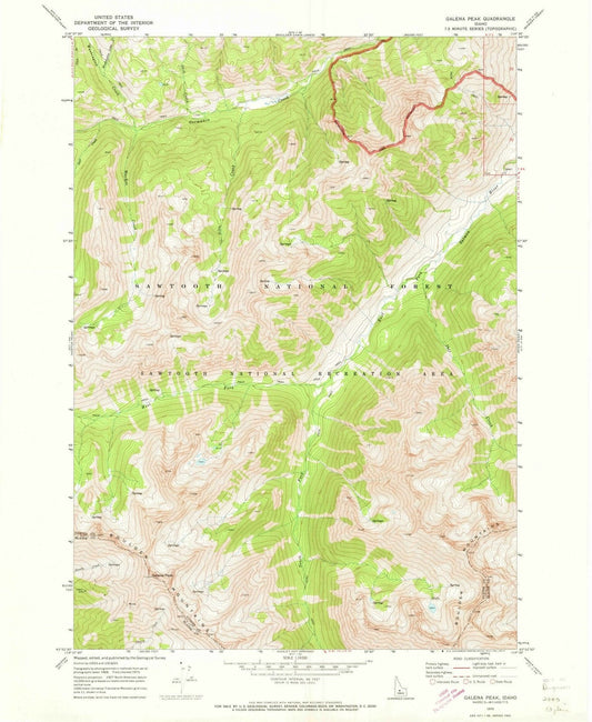 1970 Galena Peak, ID - Idaho - USGS Topographic Map