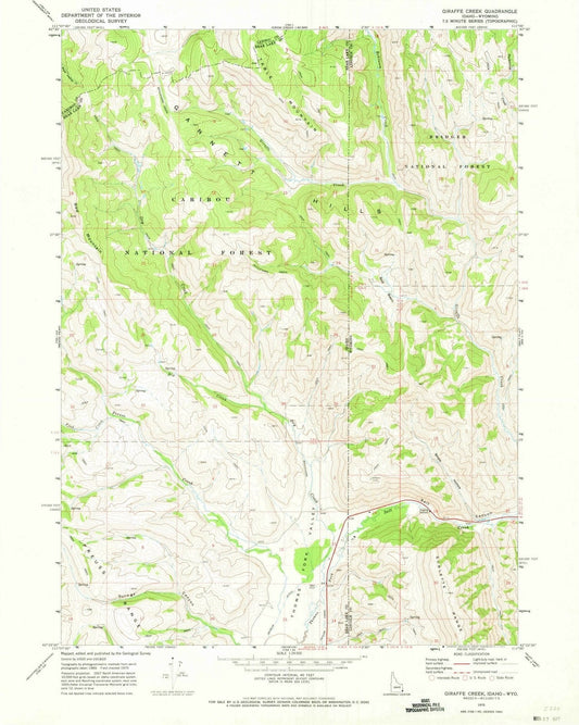 1970 Giraffe Creek, WY - Wyoming - USGS Topographic Map