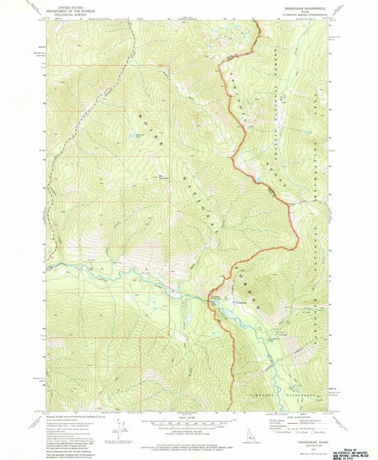 1972 Grandjean, ID - Idaho - USGS Topographic Map