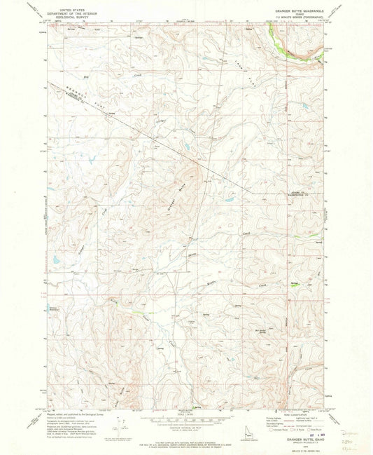 1970 Granger Butte, ID - Idaho - USGS Topographic Map