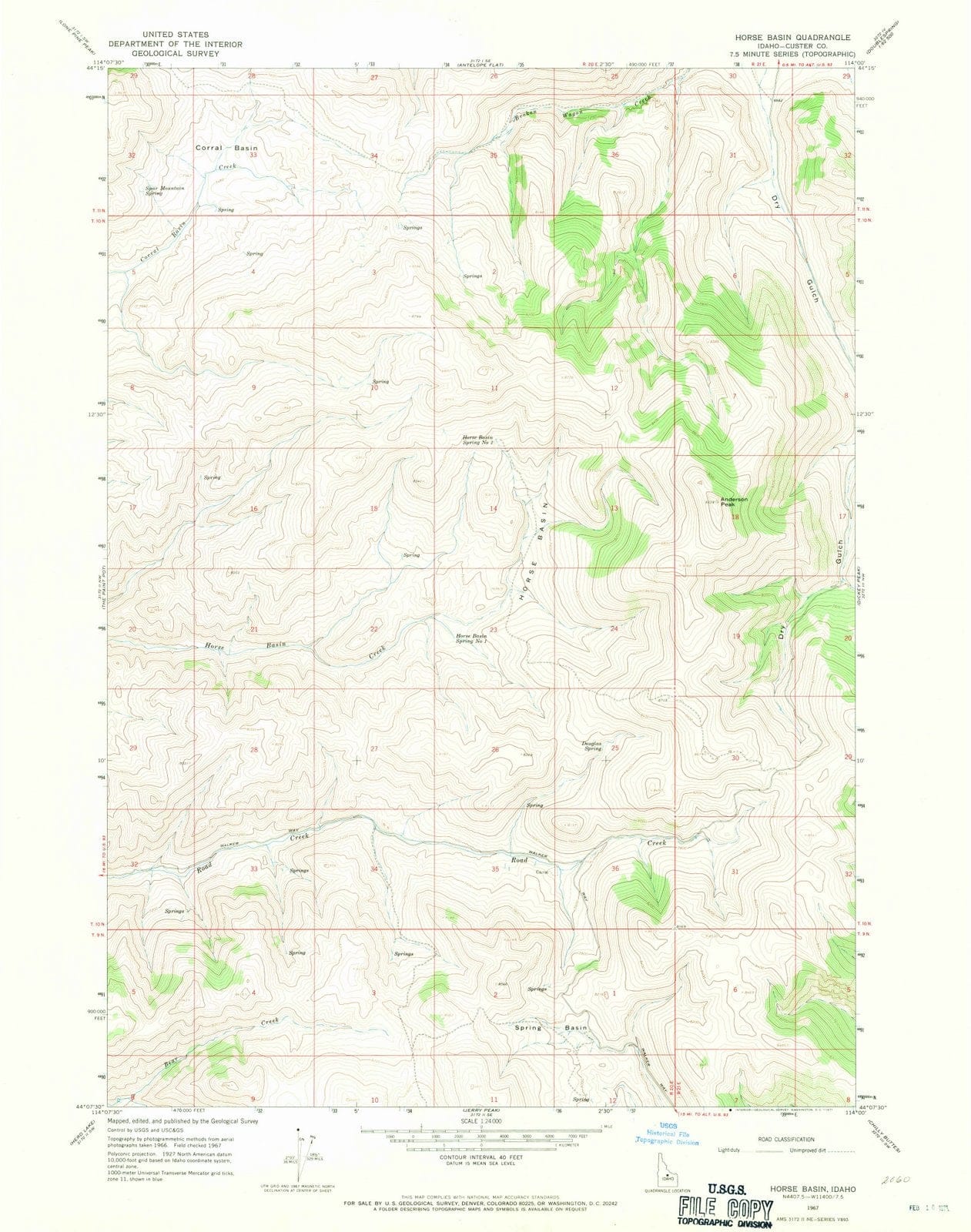 1967 Horse Basin, ID - Idaho - USGS Topographic Map