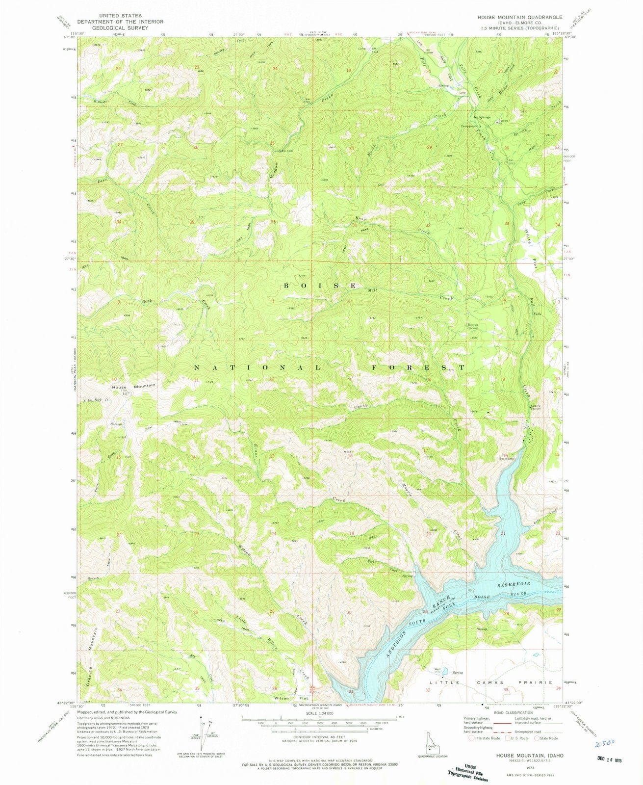 1973 House Mountain, ID - Idaho - USGS Topographic Map