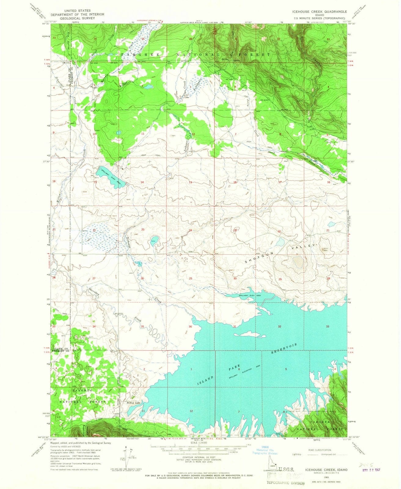 1965 Icehouse Creek, ID - Idaho - USGS Topographic Map