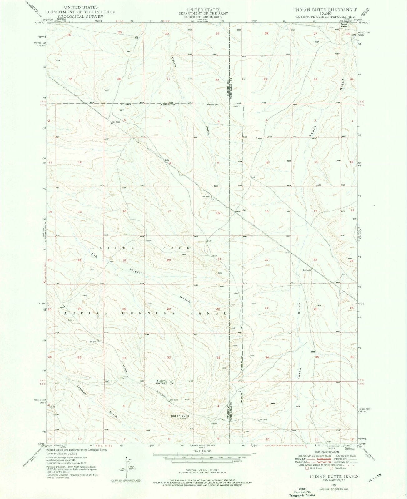 1949 Indian Butte, ID - Idaho - USGS Topographic Map