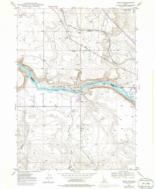 1947 Indian Cove, ID - Idaho - USGS Topographic Map
