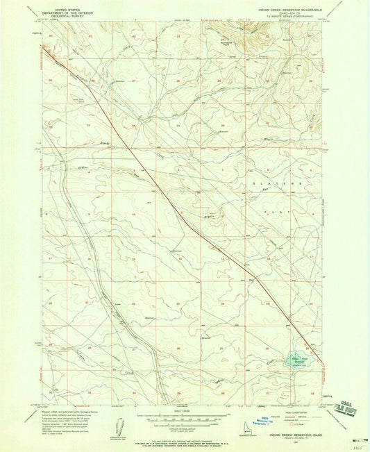 1957 Indian Creek Reservoir, ID - Idaho - USGS Topographic Map