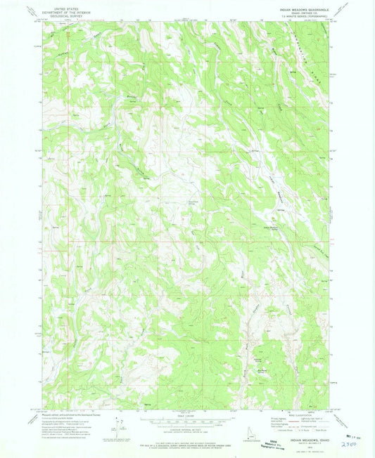 1973 Indian Meadows, ID - Idaho - USGS Topographic Map