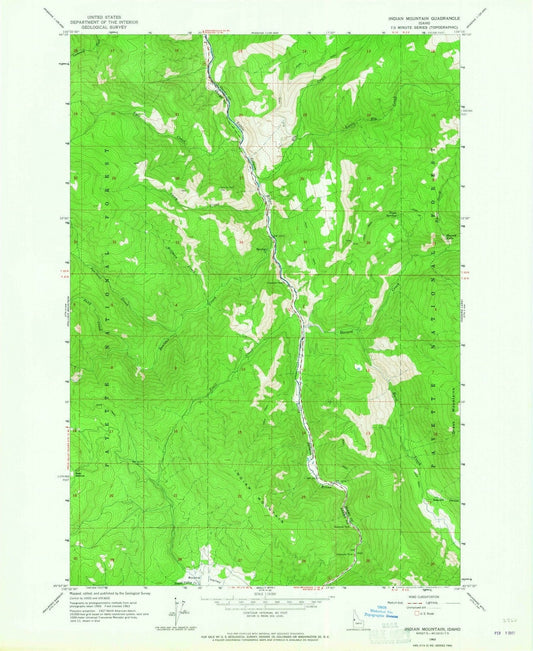 1963 Indian Mountain, ID - Idaho - USGS Topographic Map