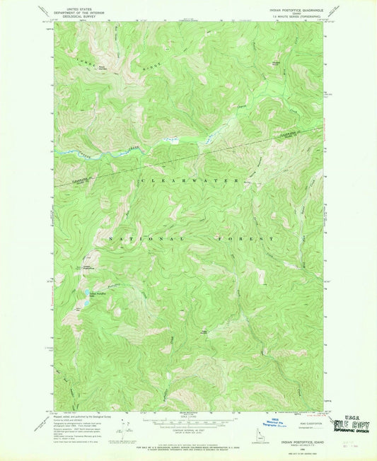1966 Indian Postoffice, ID - Idaho - USGS Topographic Map