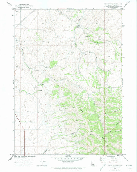 1971 Indian Springs, ID - Idaho - USGS Topographic Map