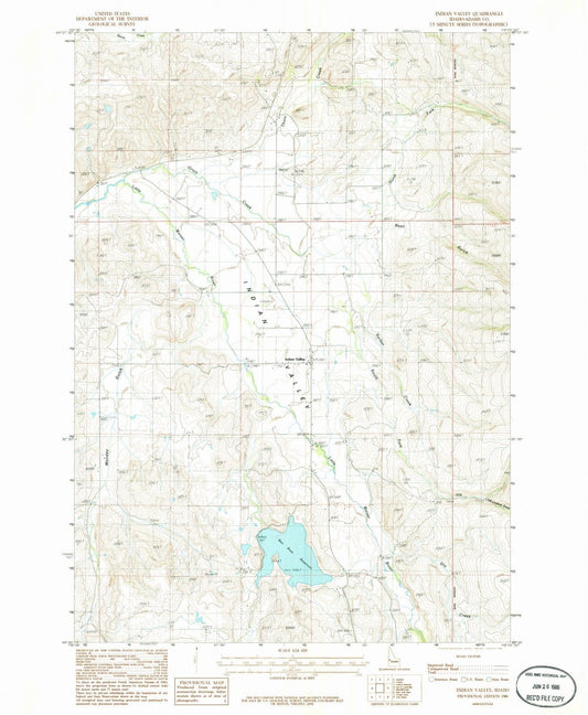 1986 Indian Valley, ID - Idaho - USGS Topographic Map