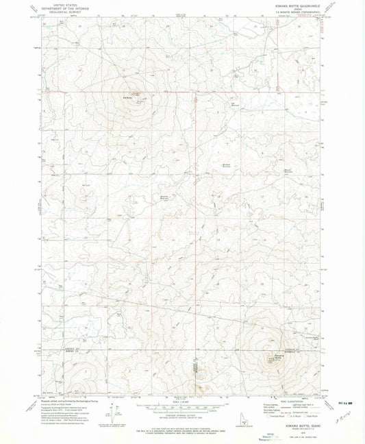 1972 Kimama Butte, ID - Idaho - USGS Topographic Map