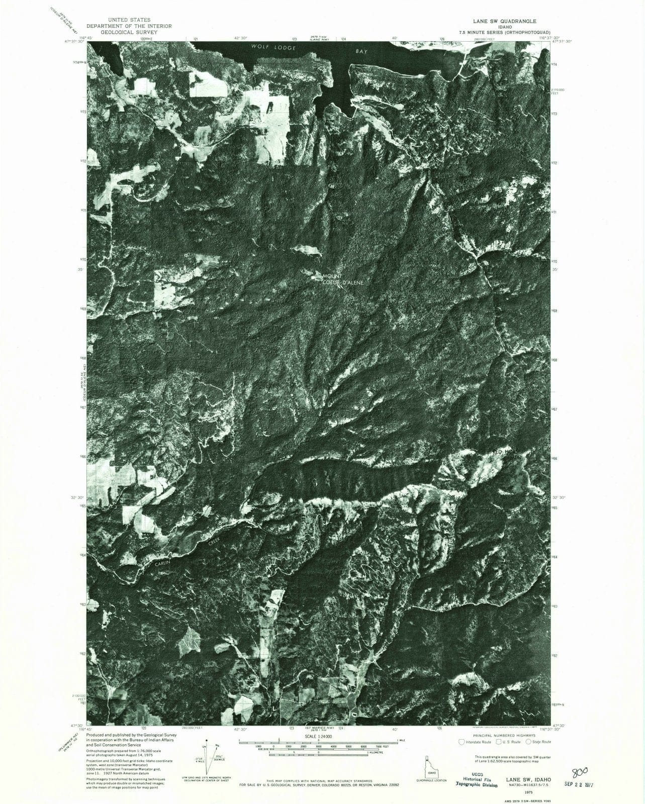 1975 Lane, ID - Idaho - USGS Topographic Map v2