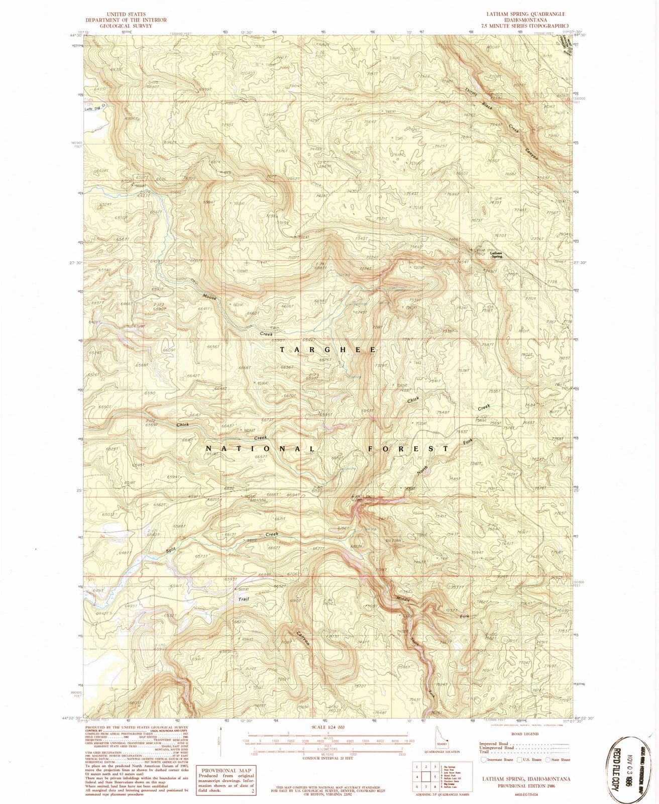 1986 Latham Spring, ID - Idaho - USGS Topographic Map
