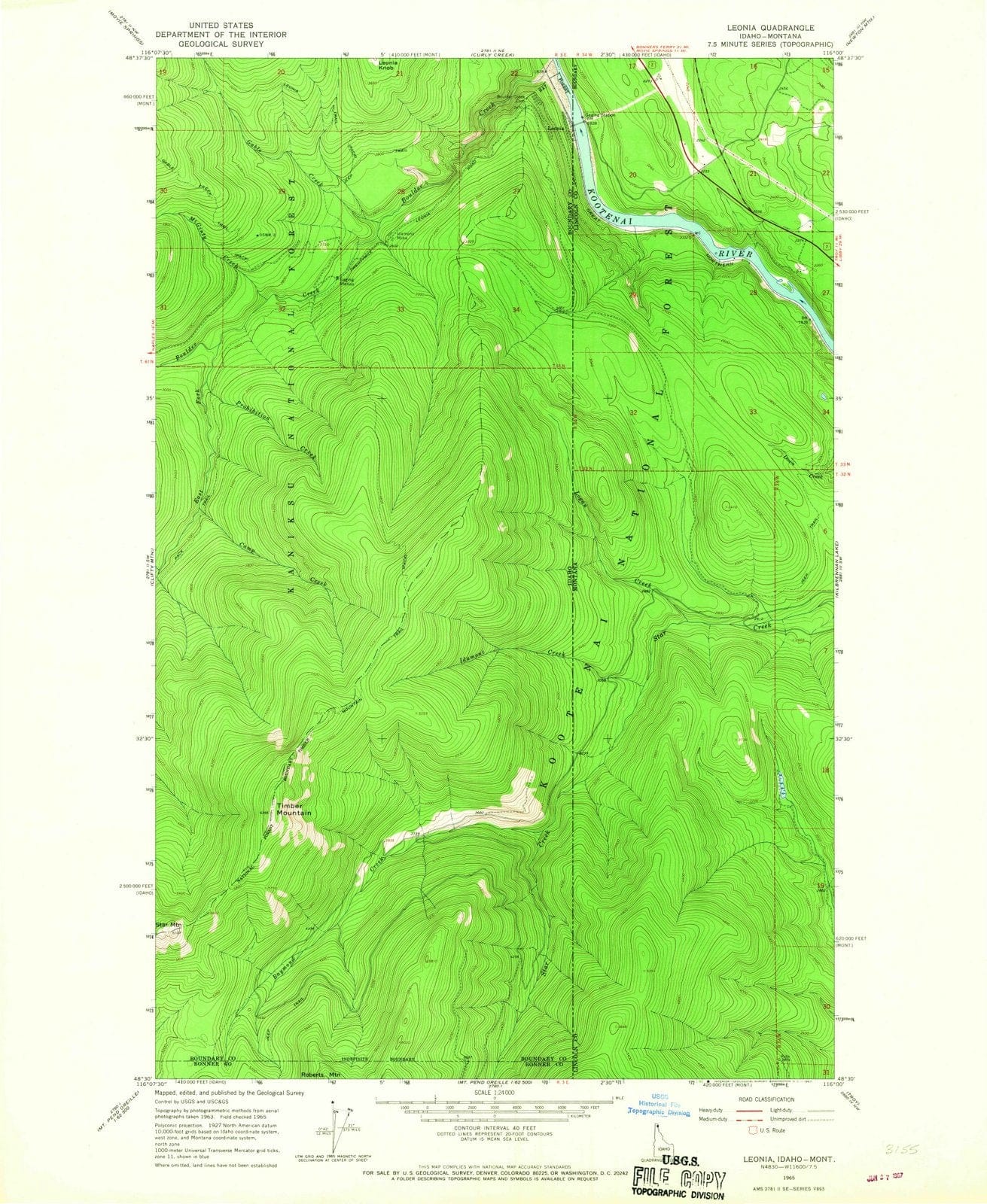 1965 Leonia, ID - Idaho - USGS Topographic Map