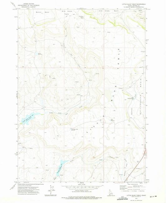 1972 Little Blue Table, ID - Idaho - USGS Topographic Map