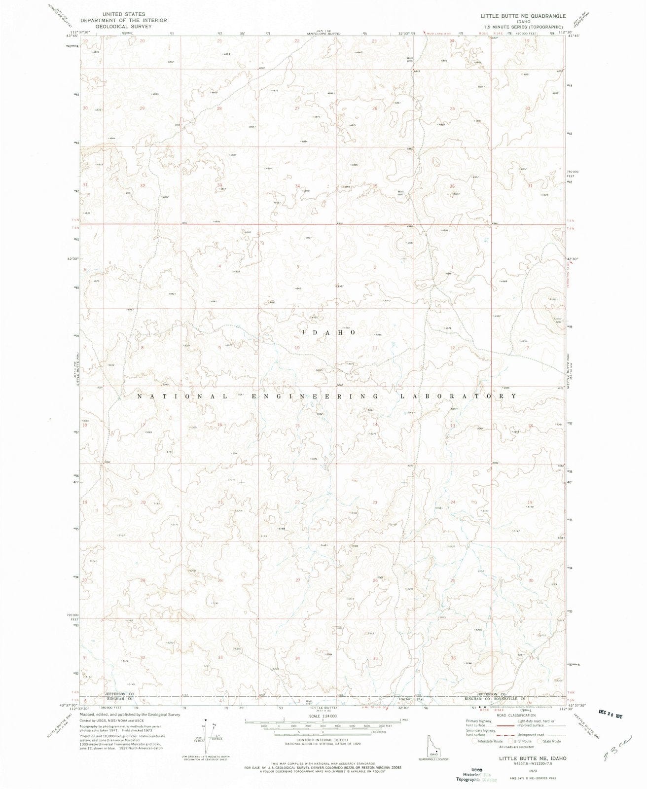 1973 Little Butte, ID - Idaho - USGS Topographic Map