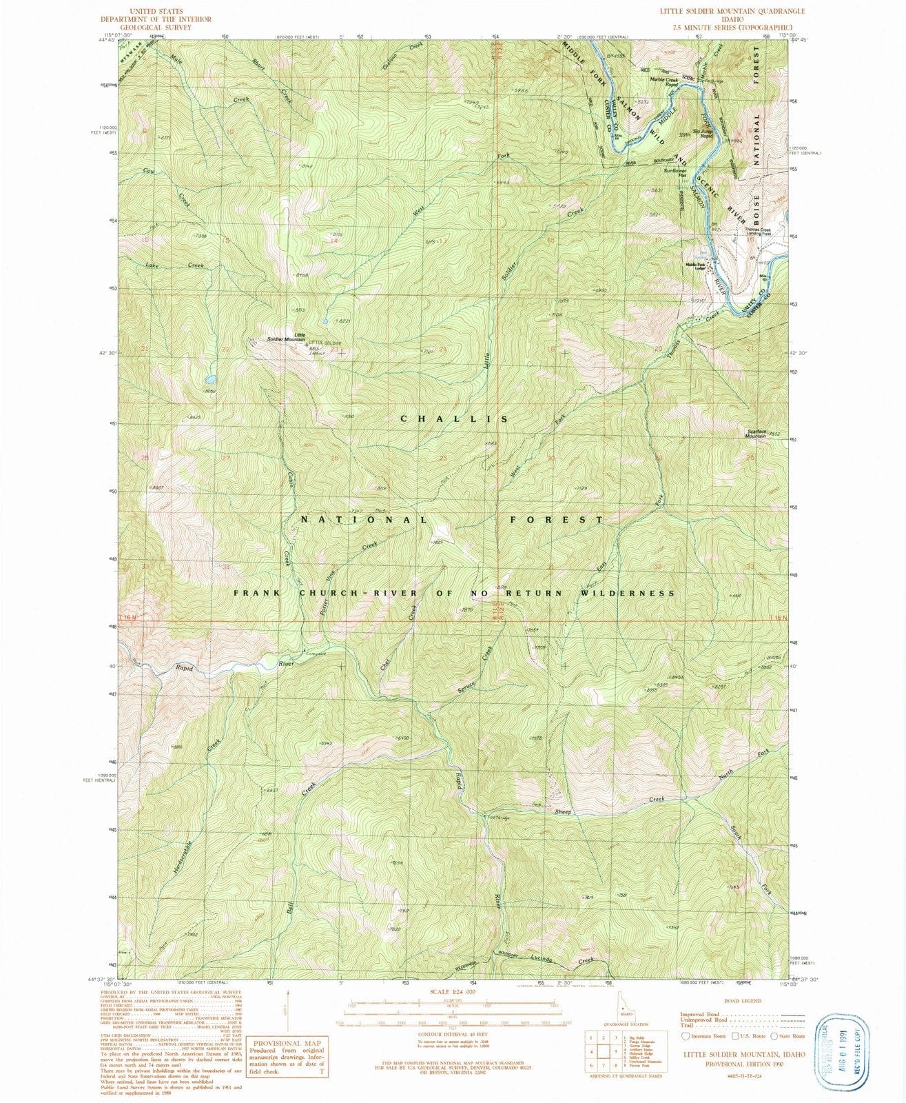 1990 Little Soldier Mountain, ID - Idaho - USGS Topographic Map