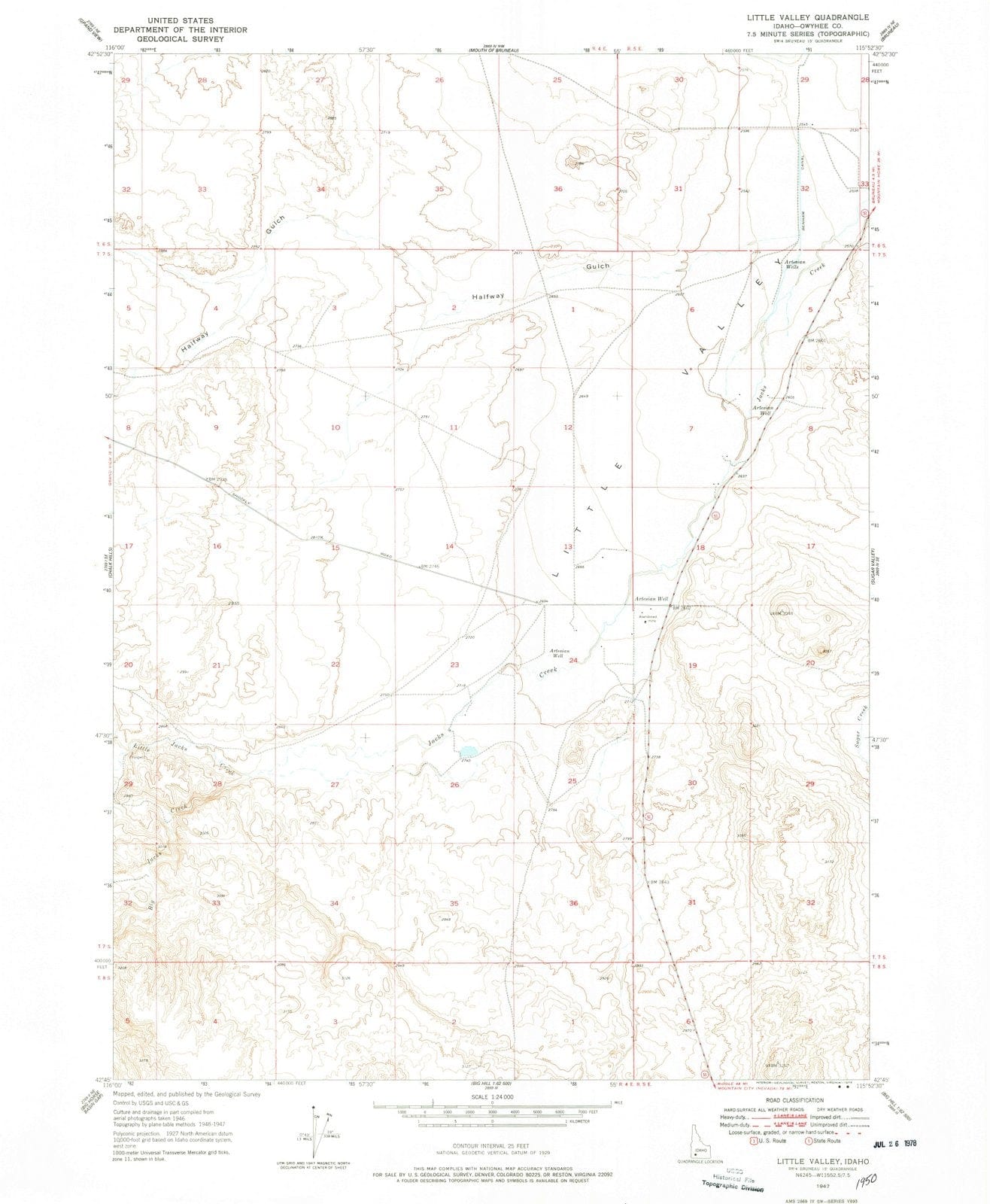 1947 Little Valley, ID - Idaho - USGS Topographic Map