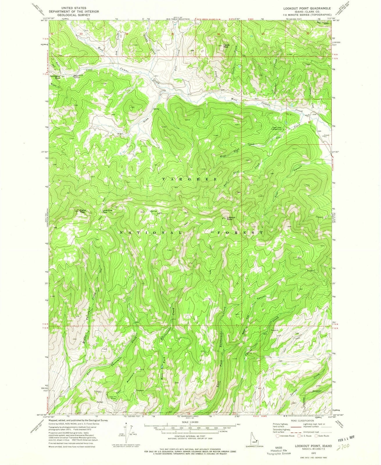 1972 Lookout Point, ID - Idaho - USGS Topographic Map