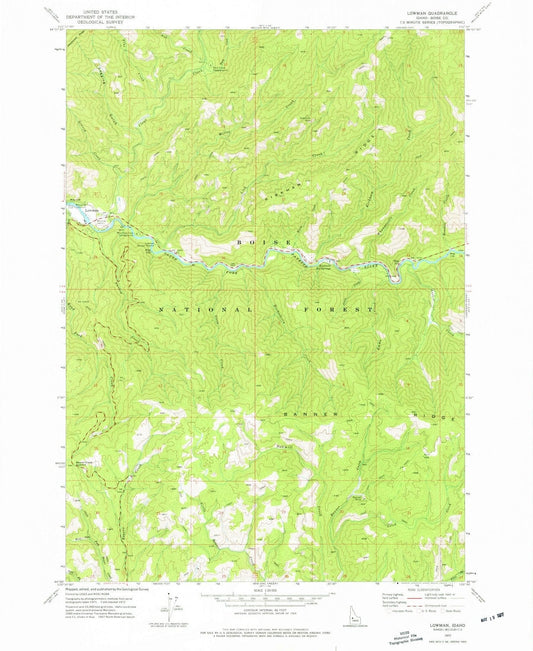 1972 Lowman, ID - Idaho - USGS Topographic Map