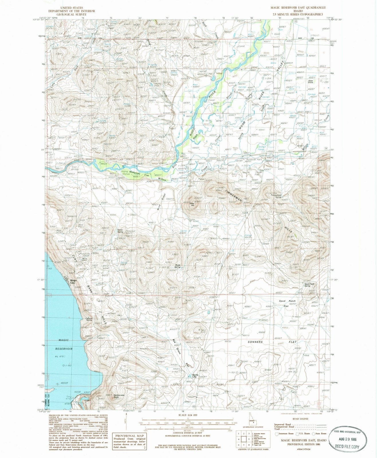 1986 Magic Reservoir East, ID - Idaho - USGS Topographic Map