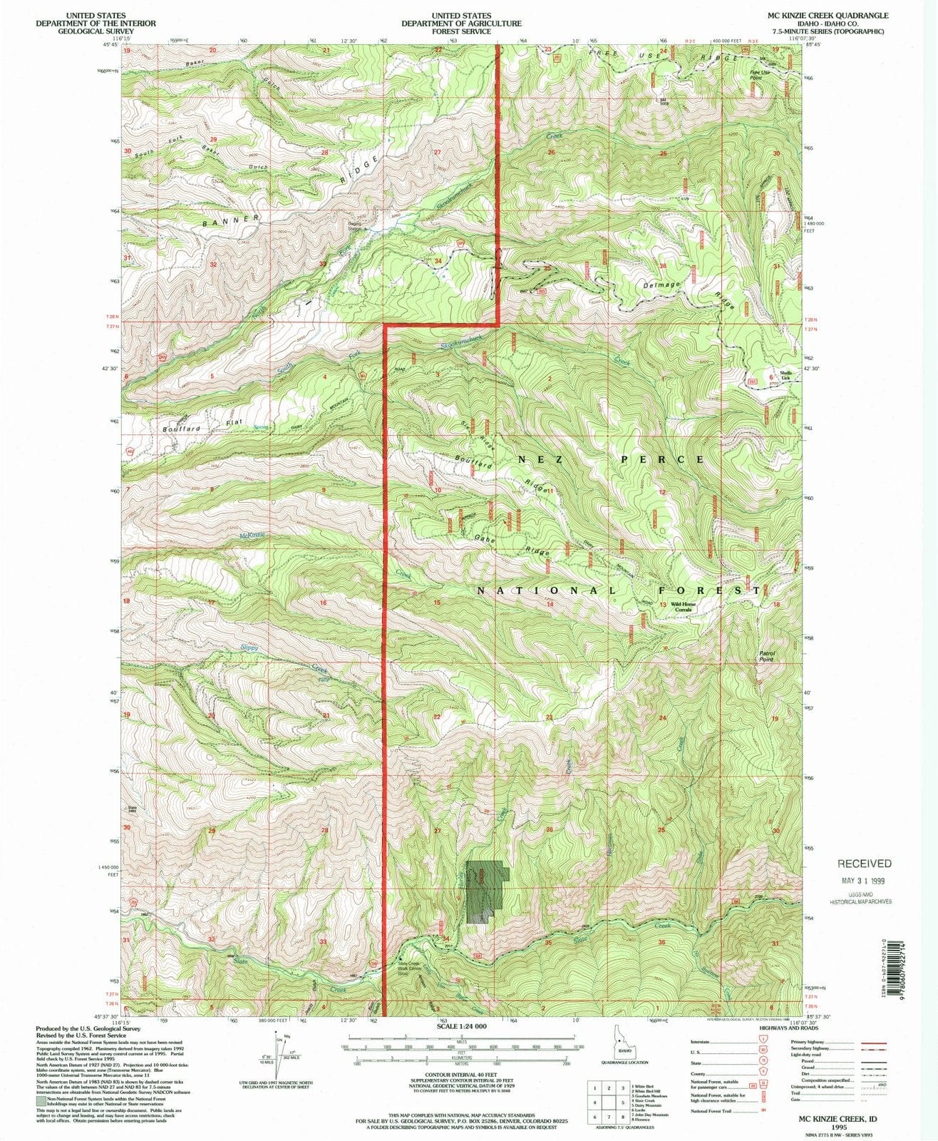 1995 Mc Kinzie Creek, ID - Idaho - USGS Topographic Map