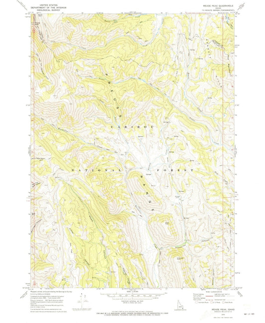 1970 Meade Peak, ID - Idaho - USGS Topographic Map