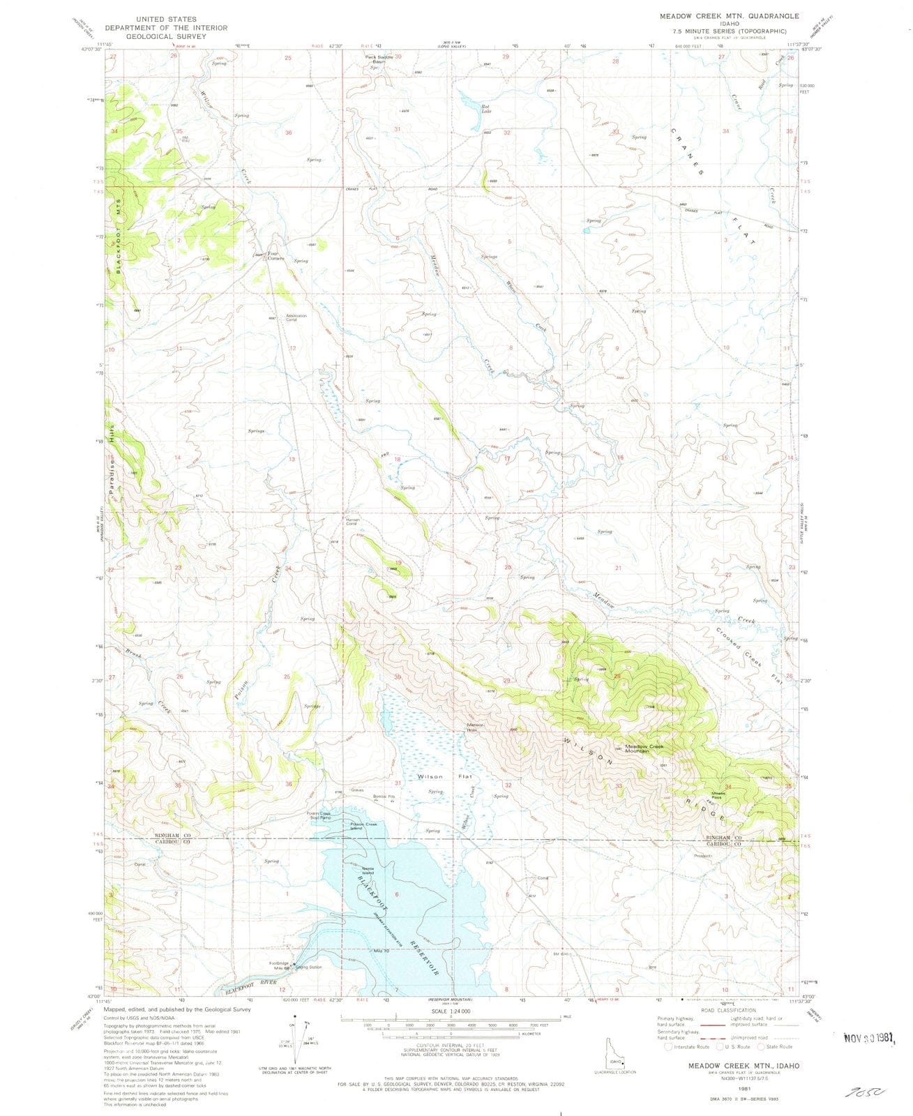 1981 Meadow Creek MTN, ID - Idaho - USGS Topographic Map