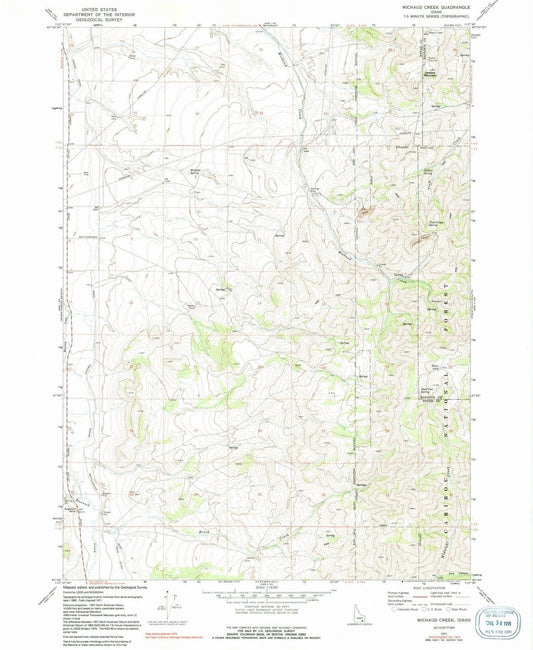 1971 Michaud Creek, ID - Idaho - USGS Topographic Map