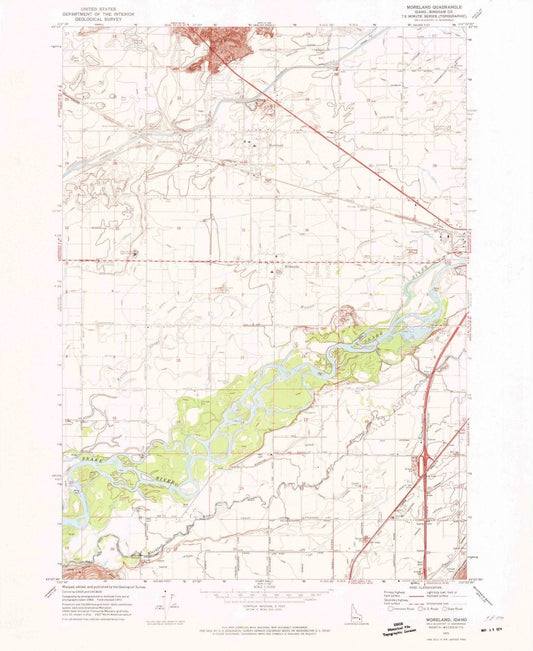1971 Moreland, ID - Idaho - USGS Topographic Map
