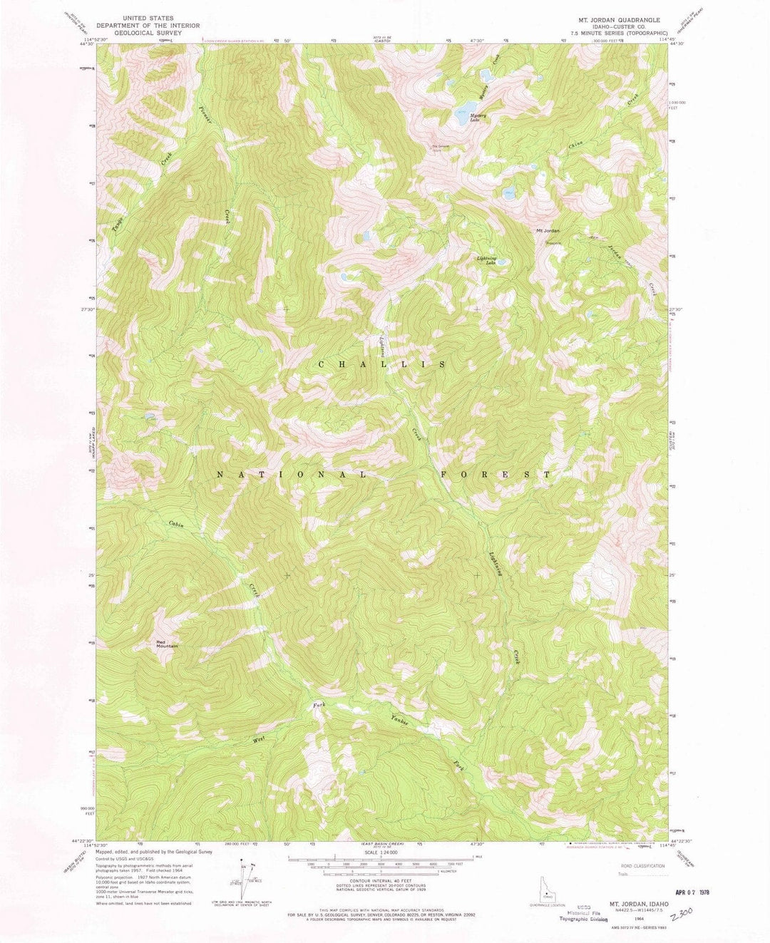 1964 Mt Jordan, ID - Idaho - USGS Topographic Map