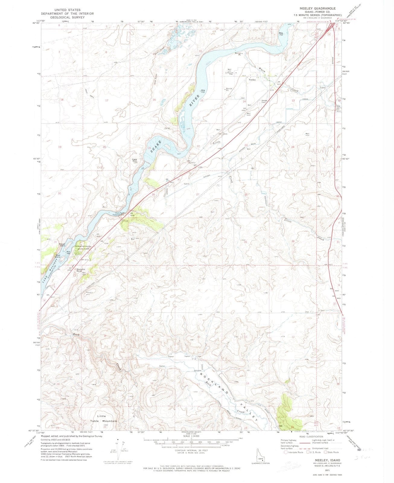 1971 Neeley, ID - Idaho - USGS Topographic Map