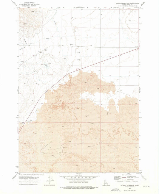1972 Nichols Reservoir, ID - Idaho - USGS Topographic Map